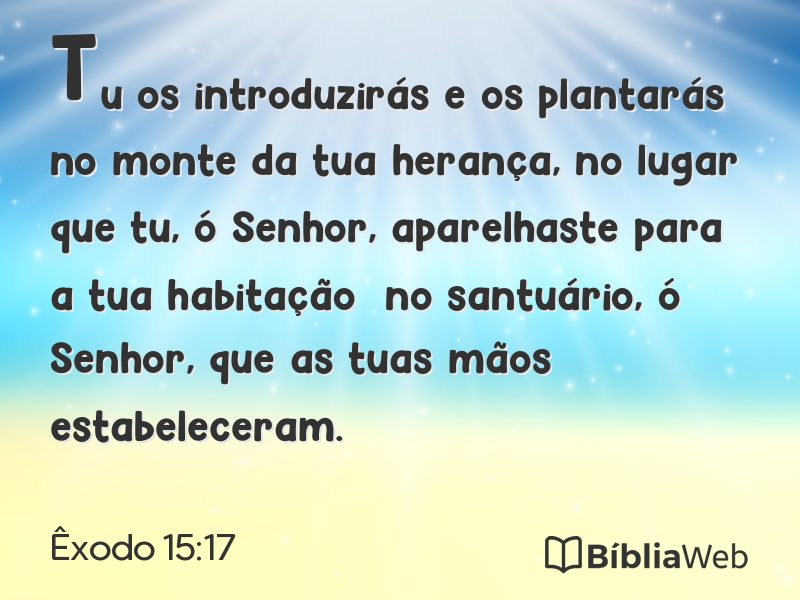 Êxodo 15:17 em imagem para compartilhar