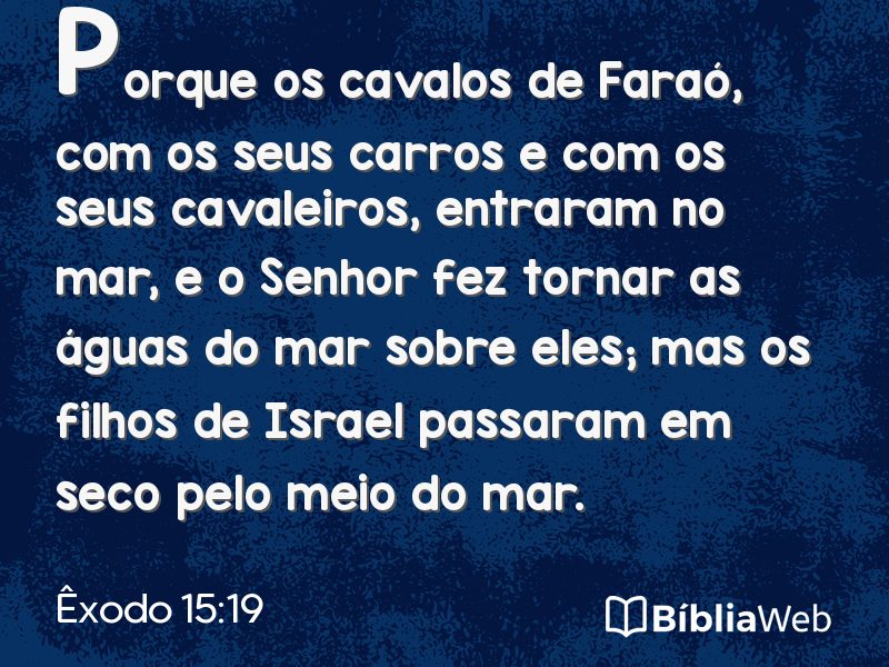 Êxodo 15:19 em imagem para compartilhar
