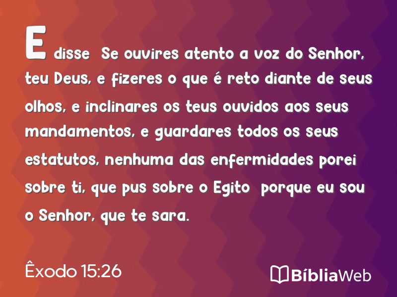 Êxodo 15:26 em imagem para compartilhar