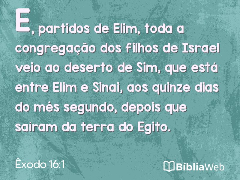 Êxodo 16:1 em imagem para compartilhar