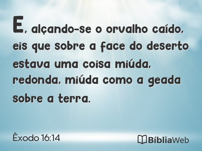Êxodo 16:14 em imagem para compartilhar