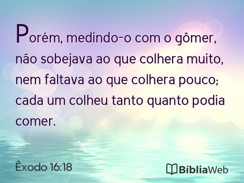 Êxodo 16:18 em imagem para compartilhar