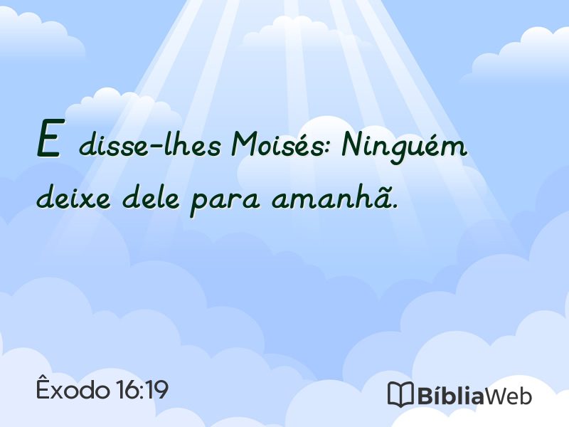 Êxodo 16:19 em imagem para compartilhar