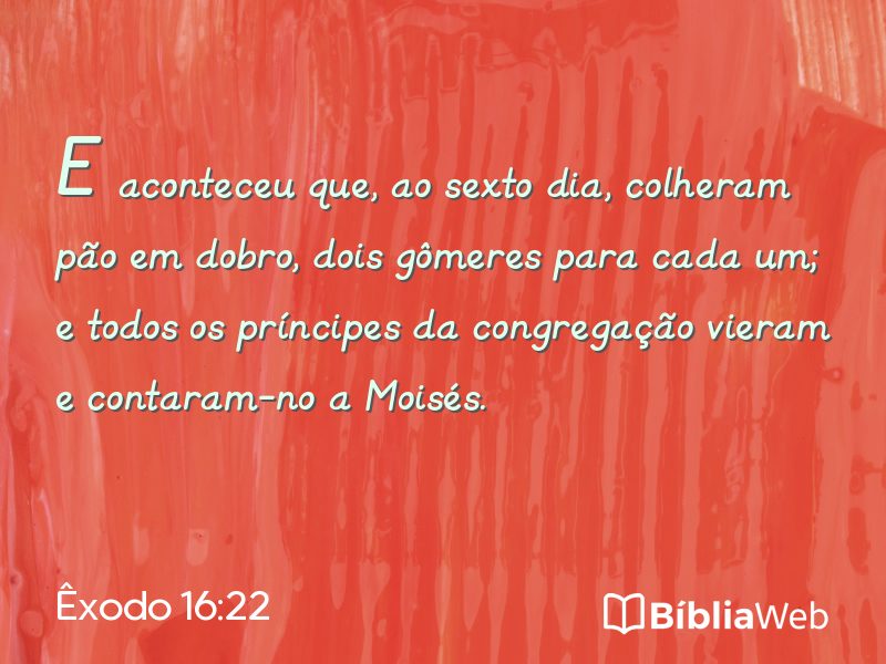 Êxodo 16:22 em imagem para compartilhar