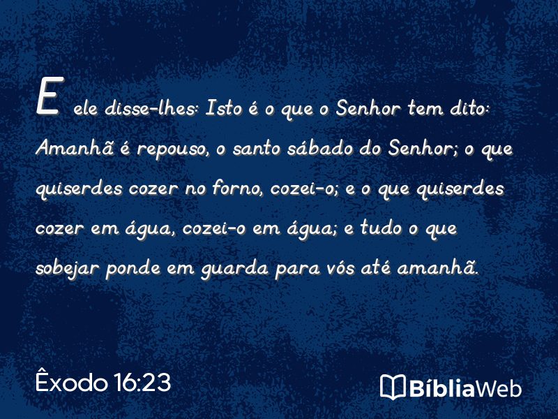 Êxodo 16:23 em imagem para compartilhar