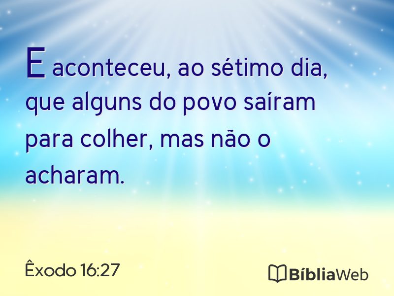 Êxodo 16:27 em imagem para compartilhar