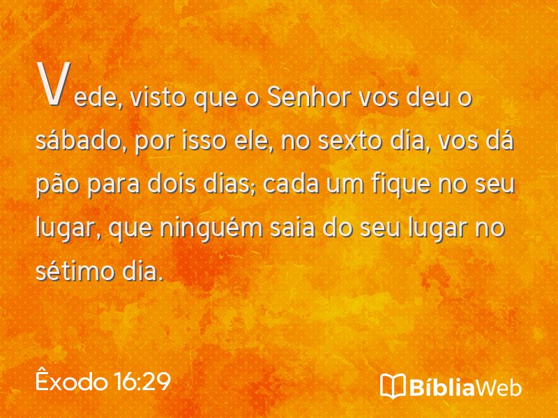 Êxodo 16:29 em imagem para compartilhar