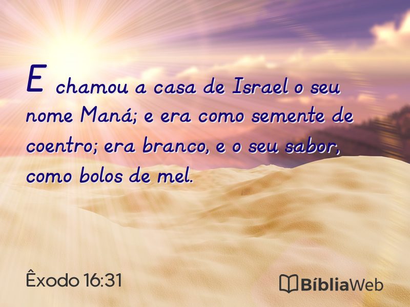 Êxodo 16:31 em imagem para compartilhar