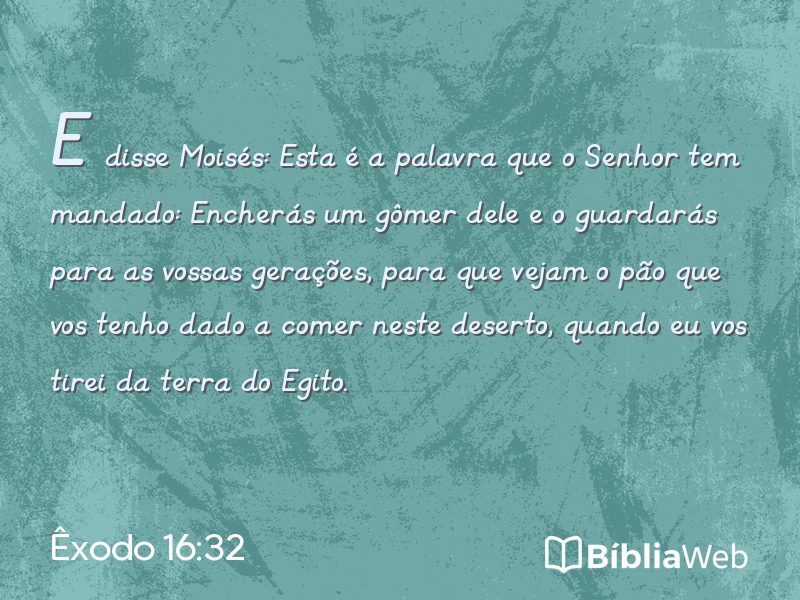 Êxodo 16:32 em imagem para compartilhar