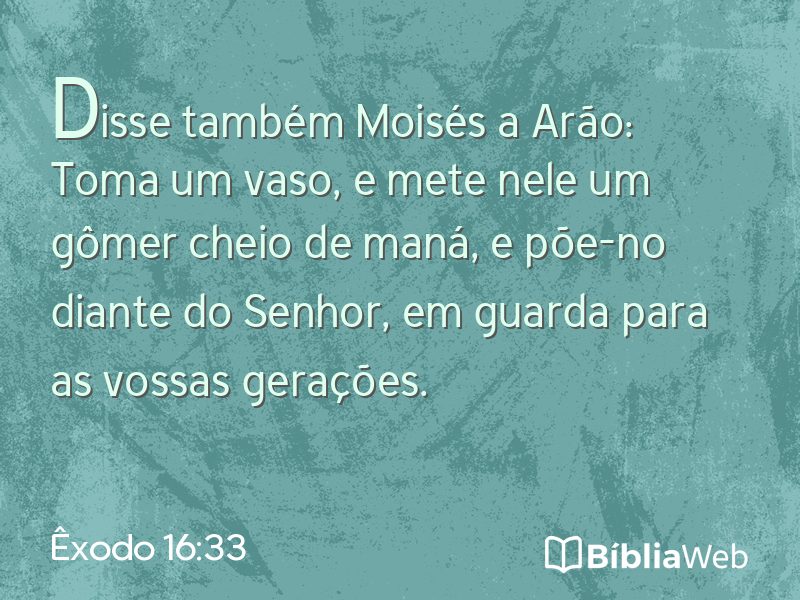 Êxodo 16:33 em imagem para compartilhar