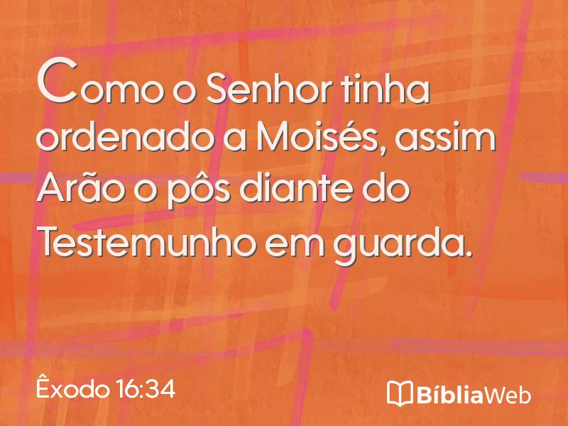 Êxodo 16:34 em imagem para compartilhar