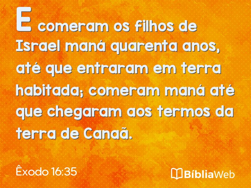 Êxodo 16:35 em imagem para compartilhar