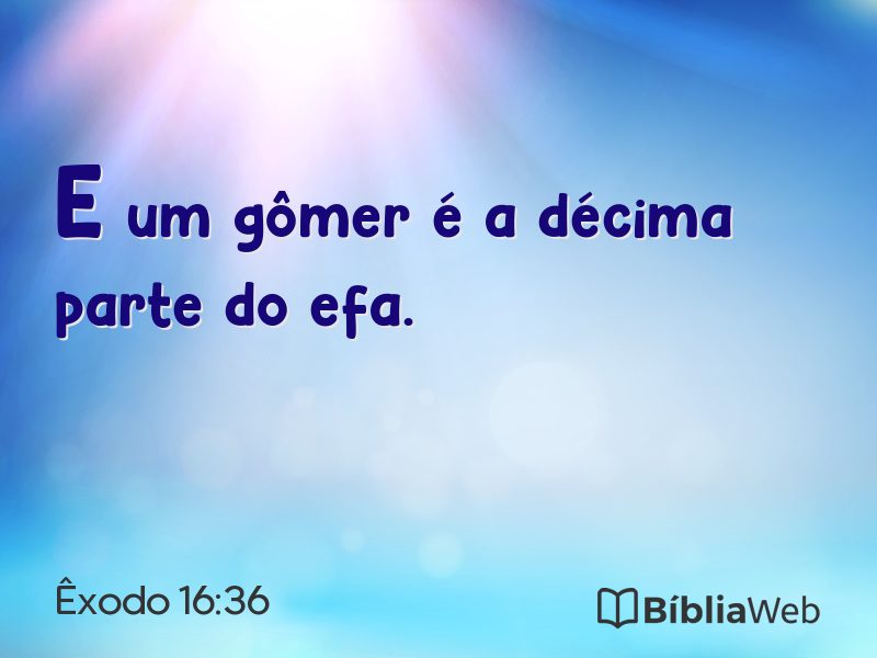 Êxodo 16:36 em imagem para compartilhar