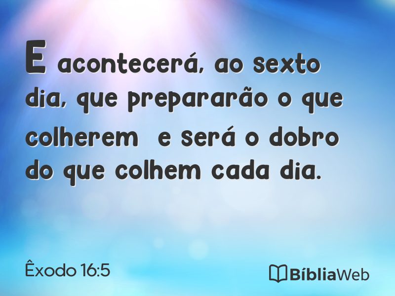 Êxodo 16:5 em imagem para compartilhar