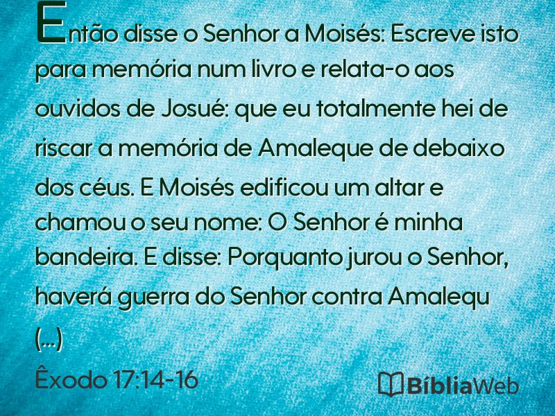 Êxodo 17:14-16 em imagem para compartilhar