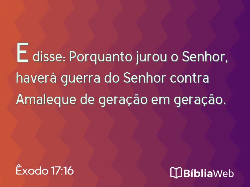 Êxodo 17:16 em imagem para compartilhar