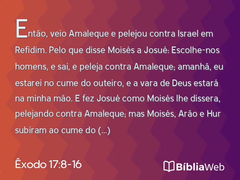 Êxodo 17:8-16 em imagem para compartilhar