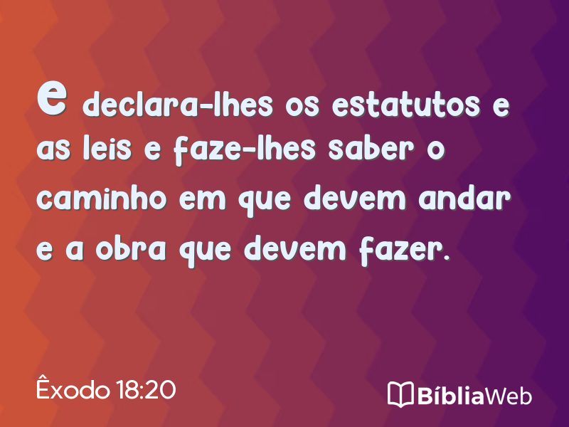 Êxodo 18:20 em imagem para compartilhar