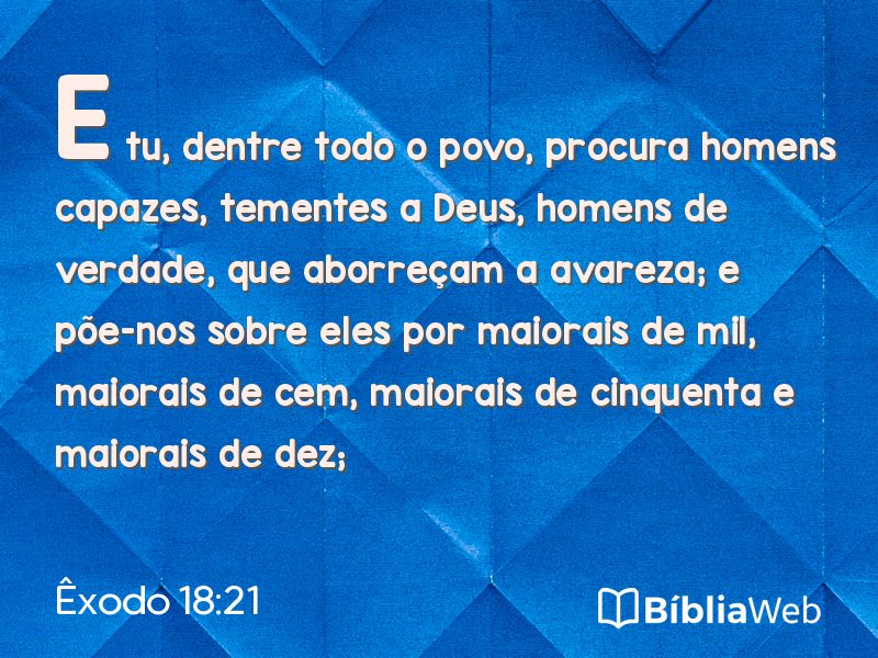 Êxodo 18:21 em imagem para compartilhar