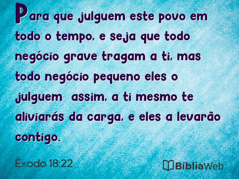 Êxodo 18:22 em imagem para compartilhar