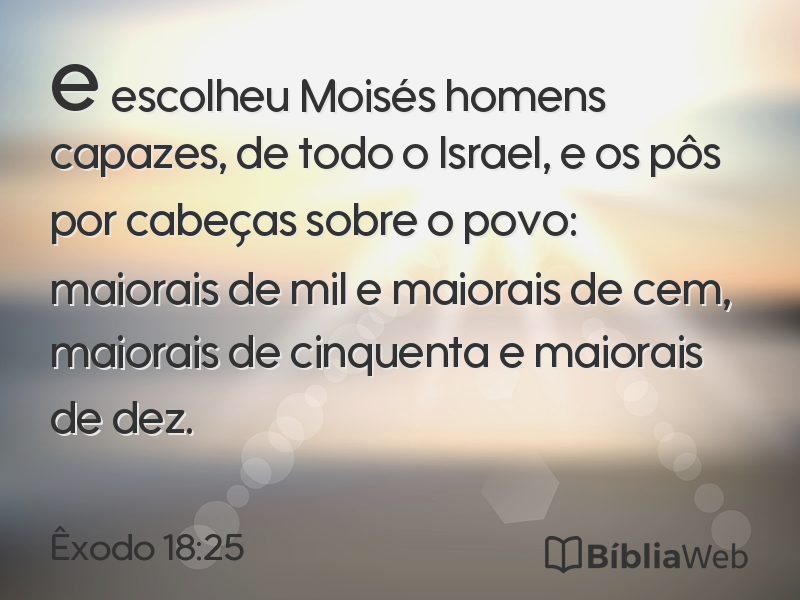 Êxodo 18:25 em imagem para compartilhar
