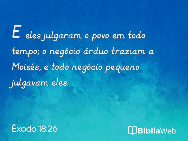 Êxodo 18:26 em imagem para compartilhar
