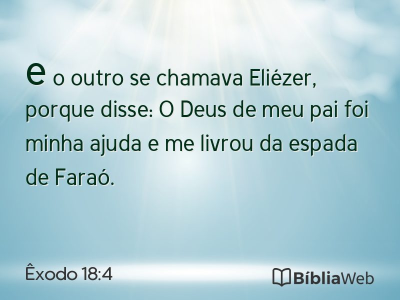 Êxodo 18:4 em imagem para compartilhar