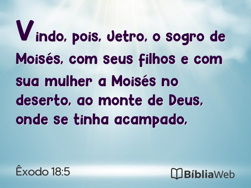 Êxodo 18:5 em imagem para compartilhar