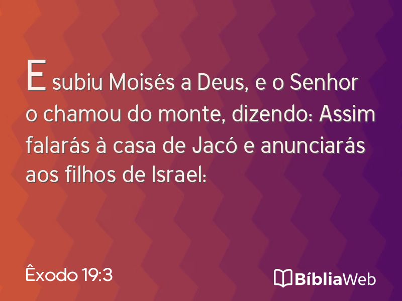 Êxodo 19:3 em imagem para compartilhar