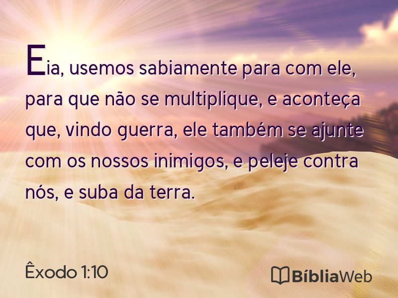 Êxodo 1:10 em imagem para compartilhar