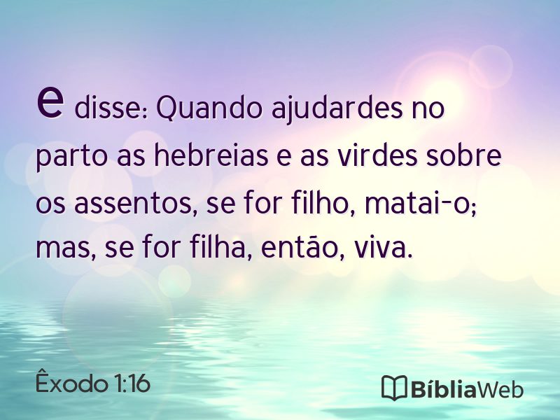 Êxodo 1:16 em imagem para compartilhar