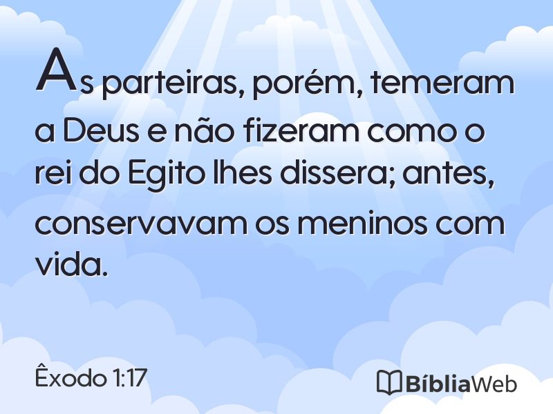 Êxodo 1:17 em imagem para compartilhar