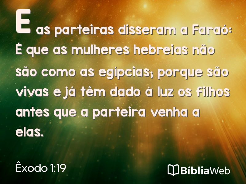 Êxodo 1:19 em imagem para compartilhar