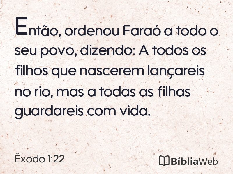 Êxodo 1:22 em imagem para compartilhar
