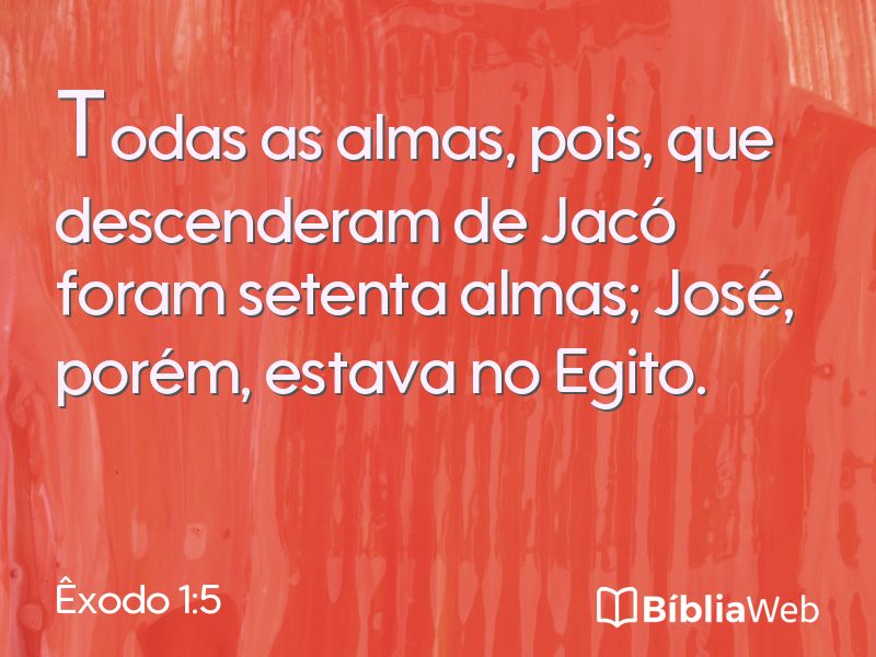 Êxodo 1:5 em imagem para compartilhar
