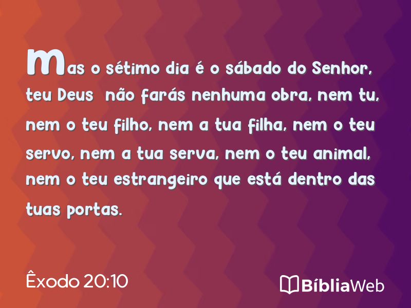 Êxodo 20:10 em imagem para compartilhar