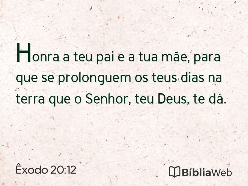 Êxodo 20:12 em imagem para compartilhar