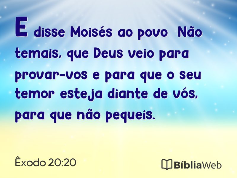 Êxodo 20:20 em imagem para compartilhar