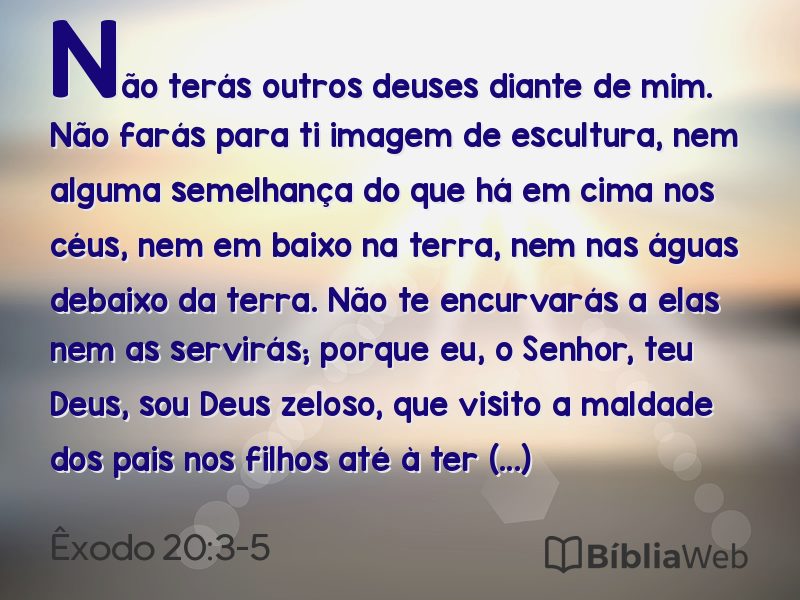 Êxodo 20:3-5 em imagem para compartilhar