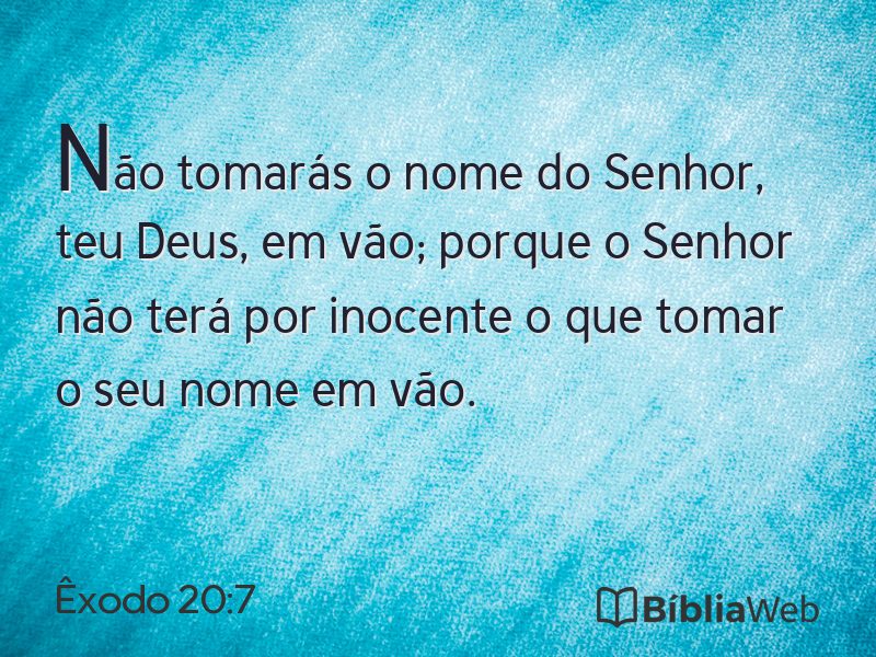 Êxodo 20:7 em imagem para compartilhar