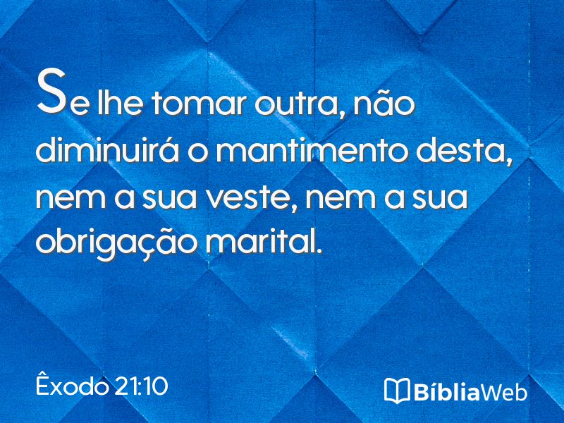 Êxodo 21:10 em imagem para compartilhar