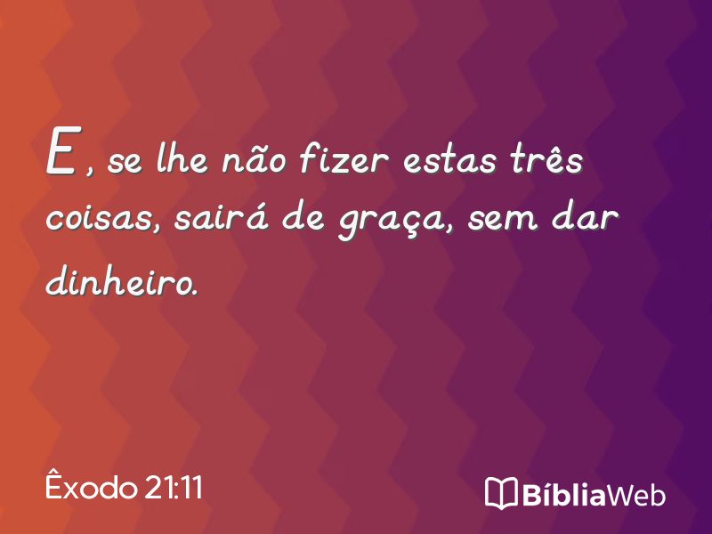 Êxodo 21:11 em imagem para compartilhar