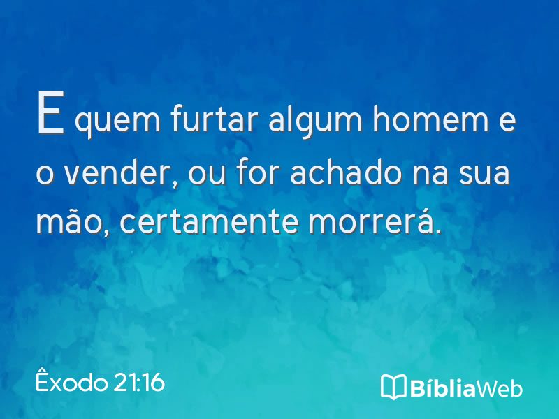 Êxodo 21:16 em imagem para compartilhar
