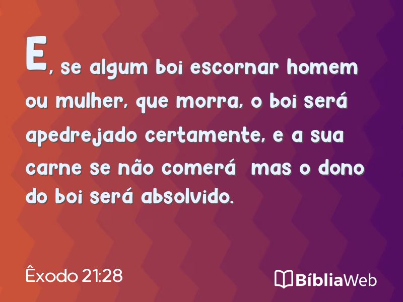 Êxodo 21:28 em imagem para compartilhar
