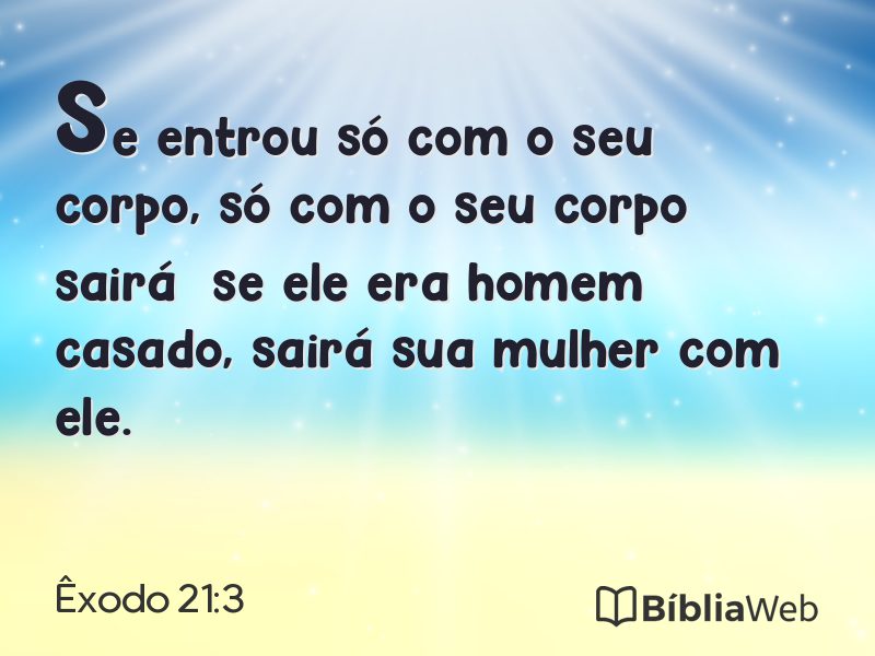 Êxodo 21:3 em imagem para compartilhar