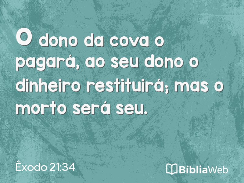 Êxodo 21:34 em imagem para compartilhar