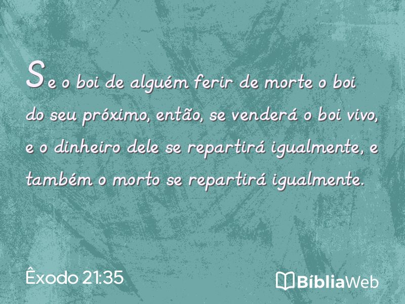 Êxodo 21:35 em imagem para compartilhar