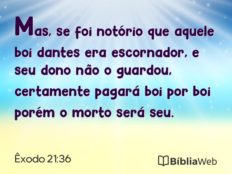 Êxodo 21:36 em imagem para compartilhar