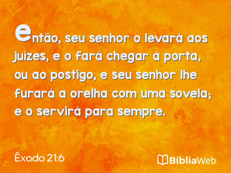 Êxodo 21:6 em imagem para compartilhar
