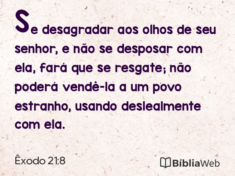 Êxodo 21:8 em imagem para compartilhar